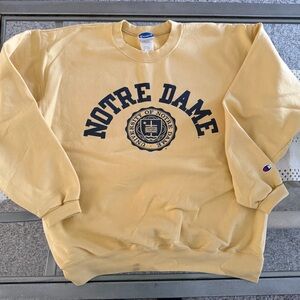 Champion Yellow Notre Dame Crewneck Sweatshirt